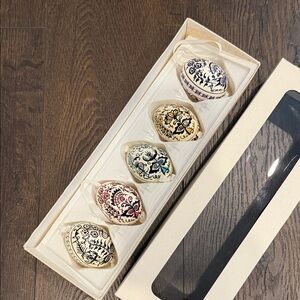 Set of 5 Ornaments Eggs - NIB - vintage made in the Czech Republic - handmade